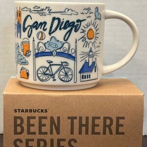 Starbucks White Mug with Blue and Orange San Diego Design